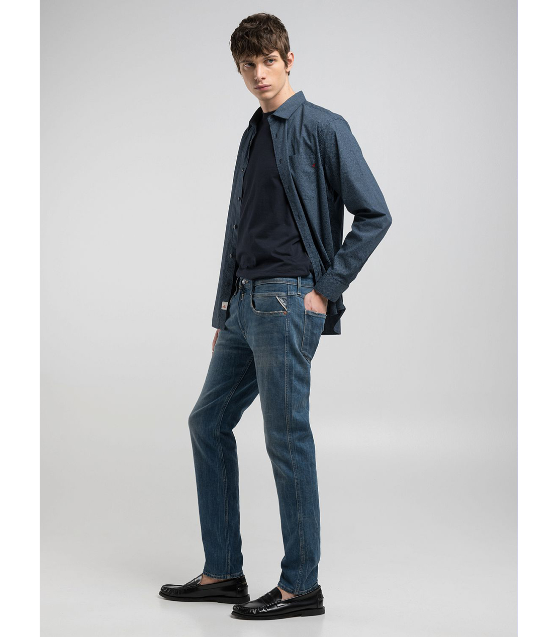 スリムフィットANBASS RED CASTリサイクルデニム 詳細画像 ブルー 4